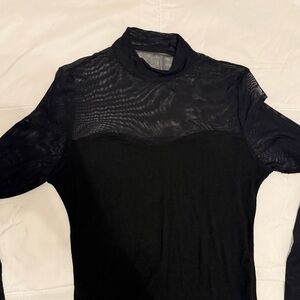 SHEIN Black Sheer Blouse